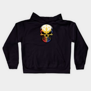 FLAG OF THE PHILIPPINES ON SKULL EMBLEM Kids Hoodie